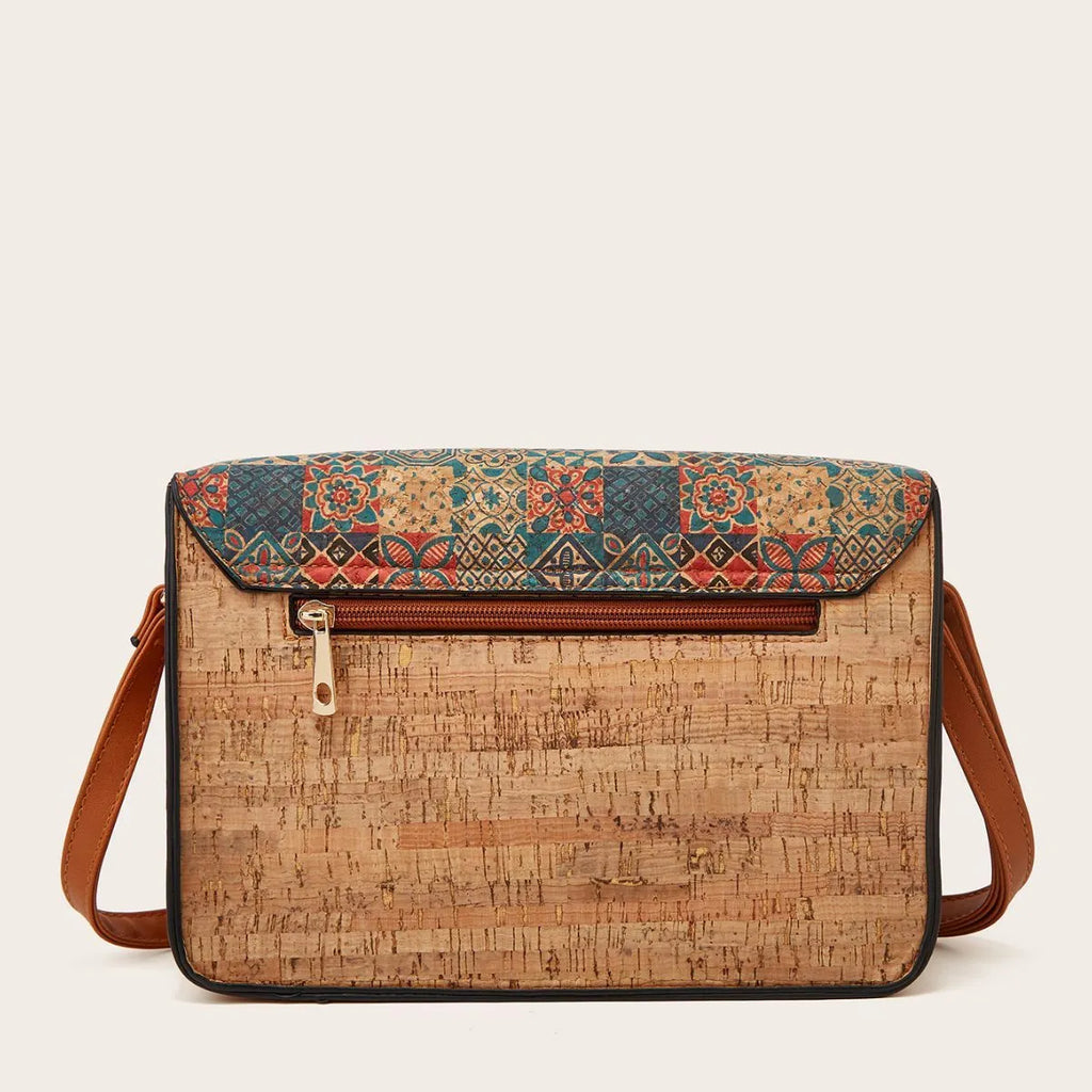Women's printed crossbody bag with large capacity and single shoulder strap in PU material