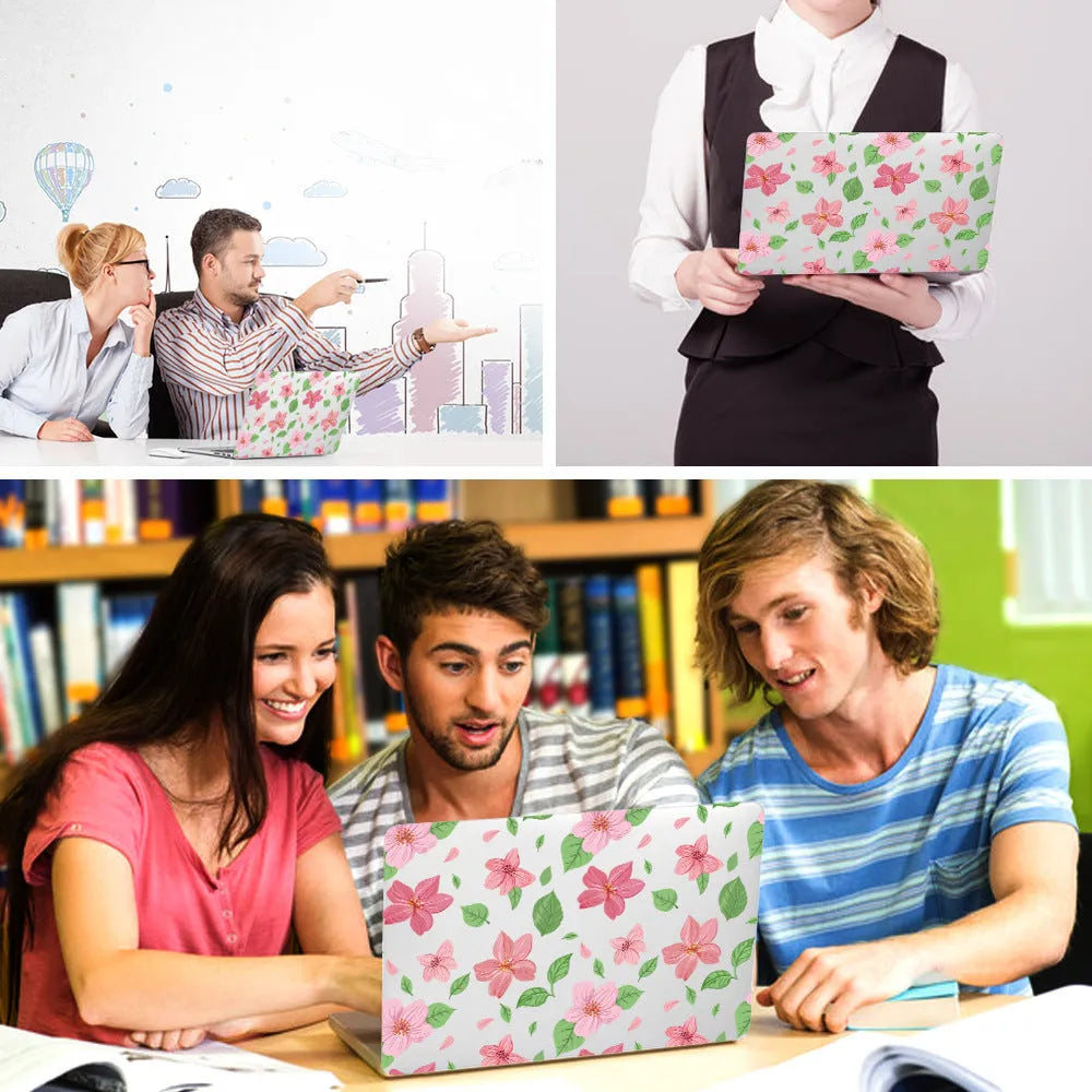 Plastic laptop protective shell with floral pattern for MacBook models 11air, 12retina, or 13pro.