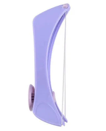 Purple manual cotton hair remover for facial and neck hair, approx. 12 x 4.5 x 3.7cm with ABS handle.