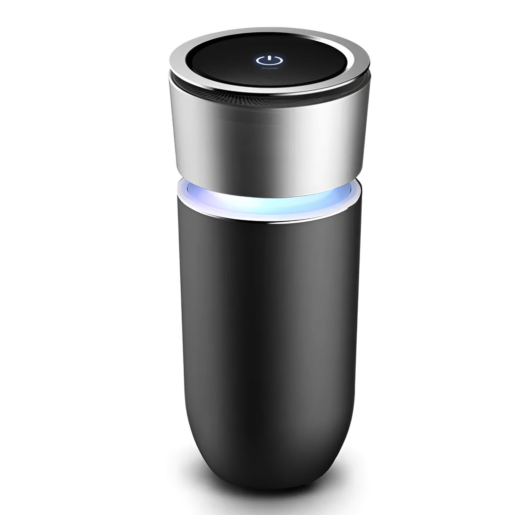 USB negative ion car air purifier 75x75x165mm compact USB-powered air cleaner