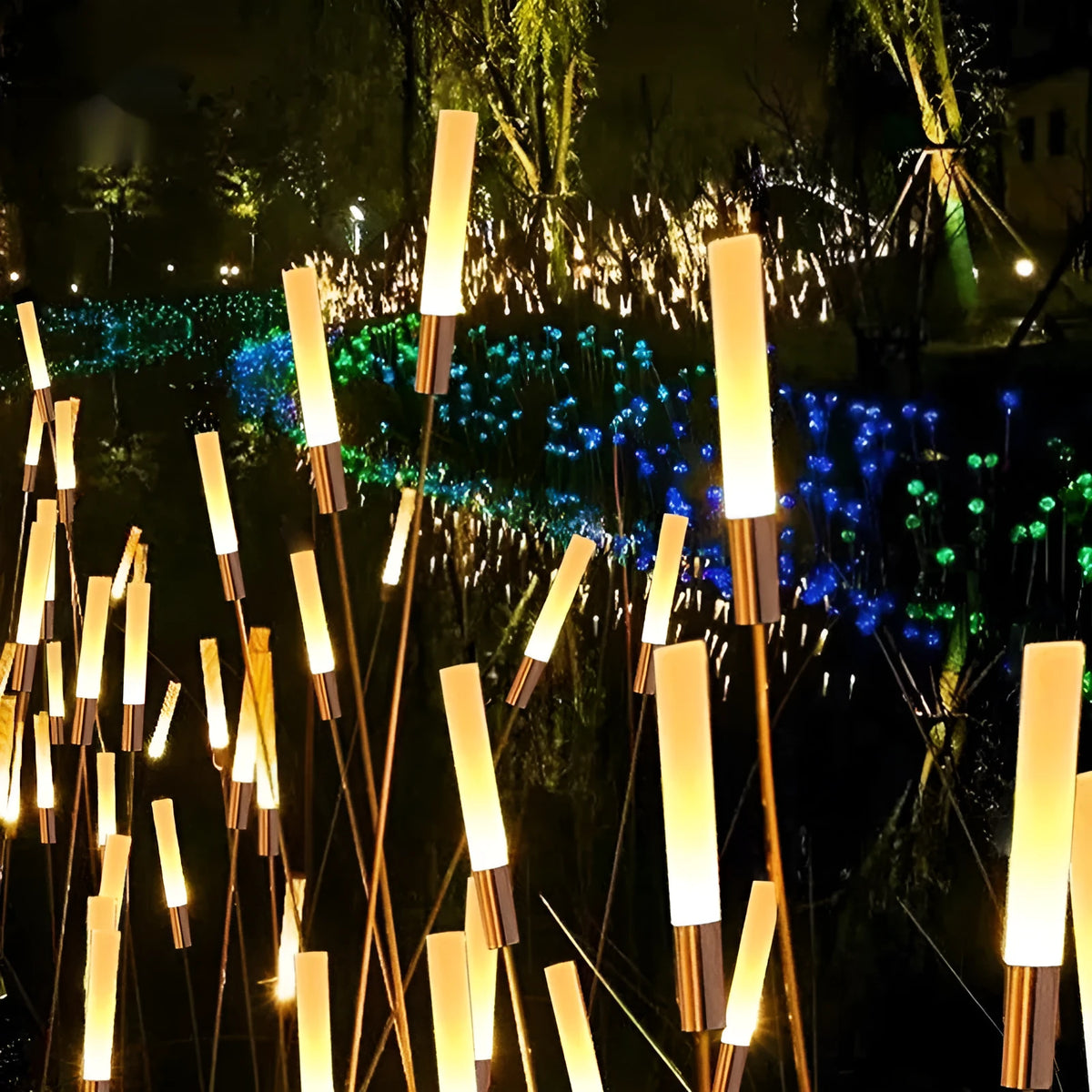 Solar outdoor LED lawn lamp in acrylic hardware, 650mm to 1400mm garden path light with wheat lamp option