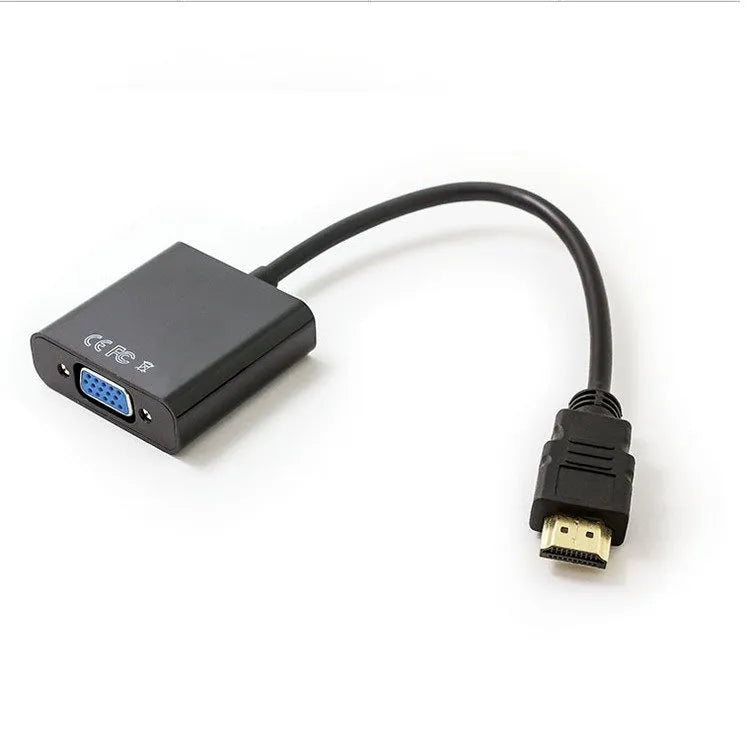 HDMI to VGA adapter cable with 0.3 metre copper wire and black/white colour options