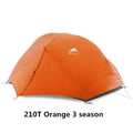 3F UL GEAR Cloud2 floating lightweight double tent in orange for two people with aluminium poles and compact pack size