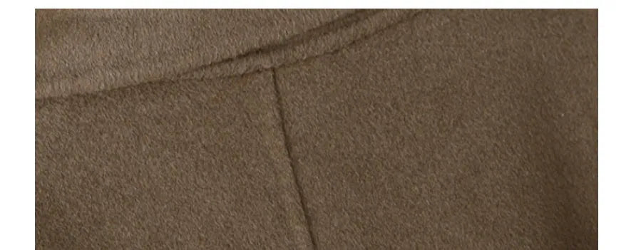 Long wool coat with suit collar in black or caramel colour with Asian sizing