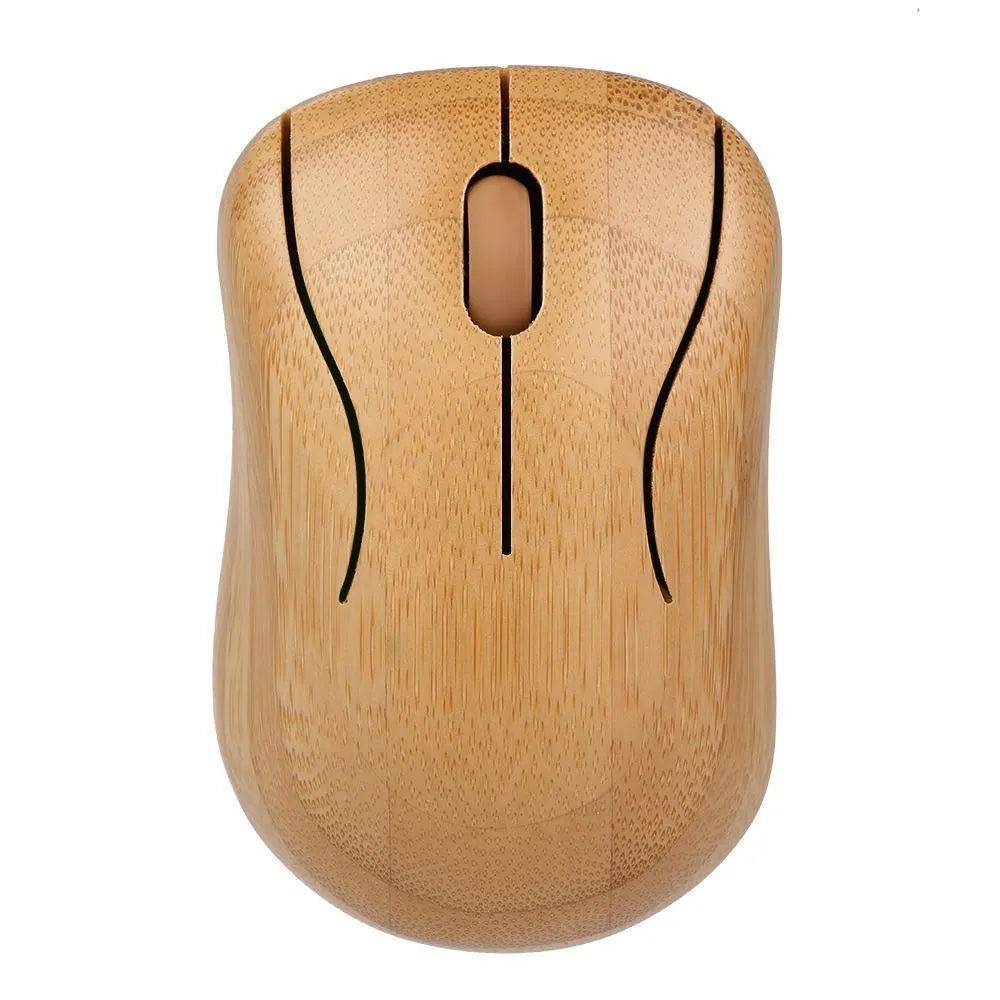 Bamboo wireless keyboard and mouse set, keyboard 400x135x25mm, mouse 94x65x35mm, natural bamboo shell