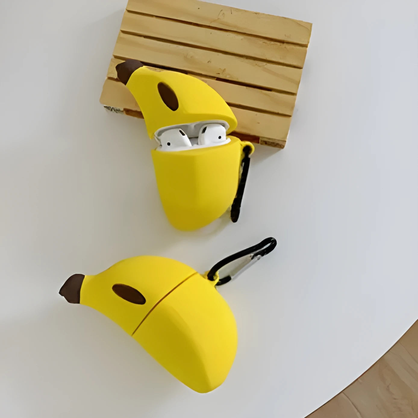Yellow banana design silicone protective case for AirPods Pro wireless earbuds
