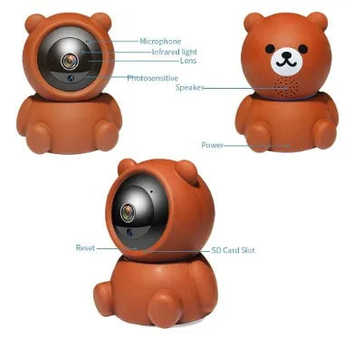 1080P WiFi security camera with auto tracking and IR night vision for home monitoring