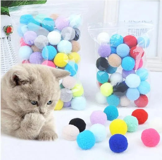 Soft plush cat toys in pack of 30 or 70 pieces for interactive play