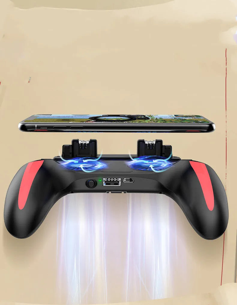 H10 Android mobile phone game controller with touch screen, shown next to a smartphone.