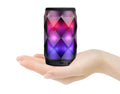 Black crystal diamond-cut Coke can shaped Bluetooth speaker and lantern with colourful LED lights.
