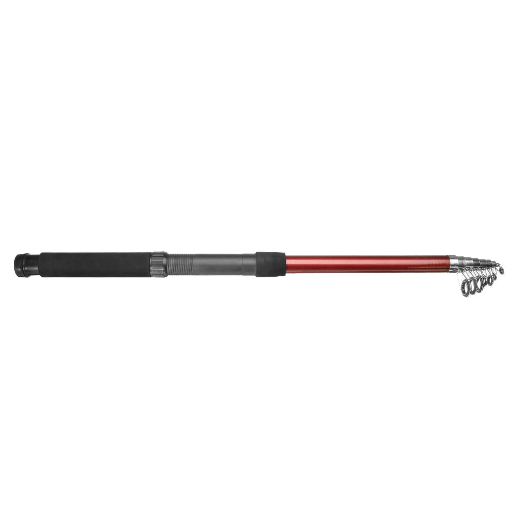 White LED fishing rod light mounted on a telescopic pole with remote control for outdoor use.