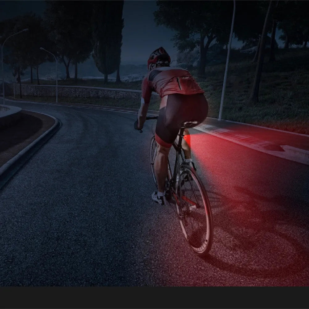 Black smart brake sensing USB charging bicycle taillight with aluminium construction