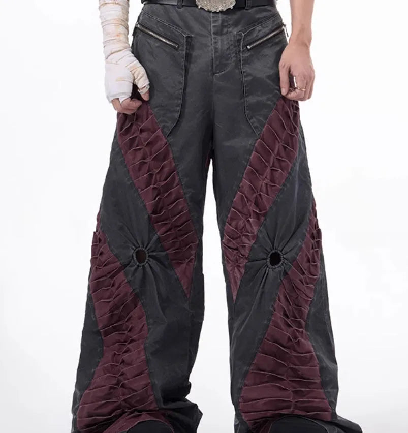Retro three-dimensional keel casual trousers in viscose rayon fabric for summer sports wear