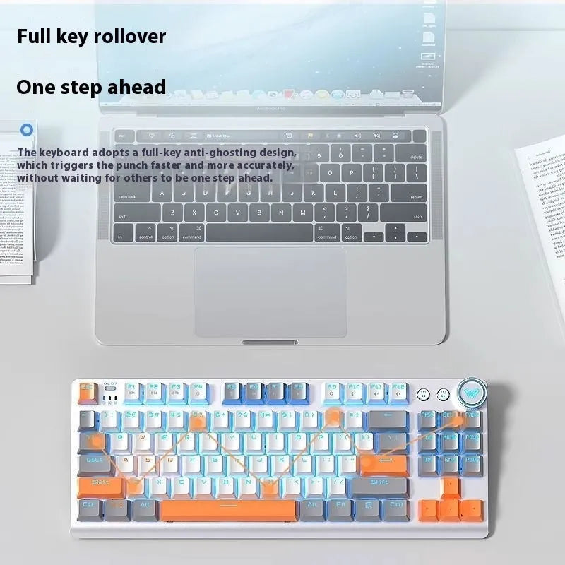 Tarantula wireless mechanical keyboard with side-engraved keycaps and metal case