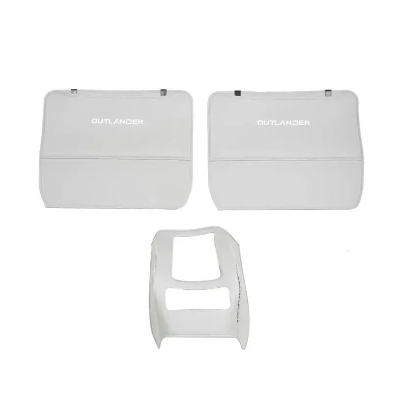 Three leather anti-kick pads for Mitsubishi Outlander interior protection