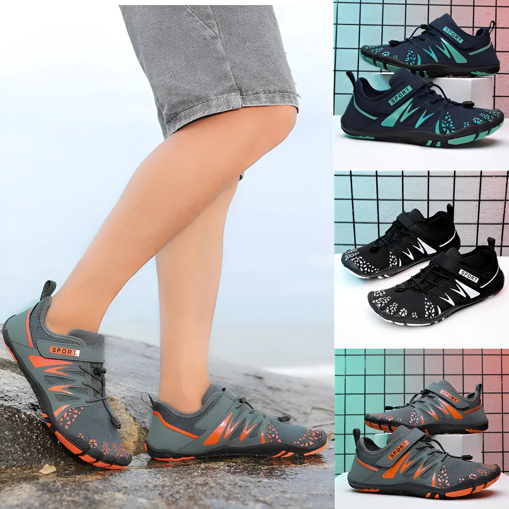 Breathable quick-drying outdoor trainers with mesh upper and non-slip rubber sole, low-top lace-up, sizes 38-47