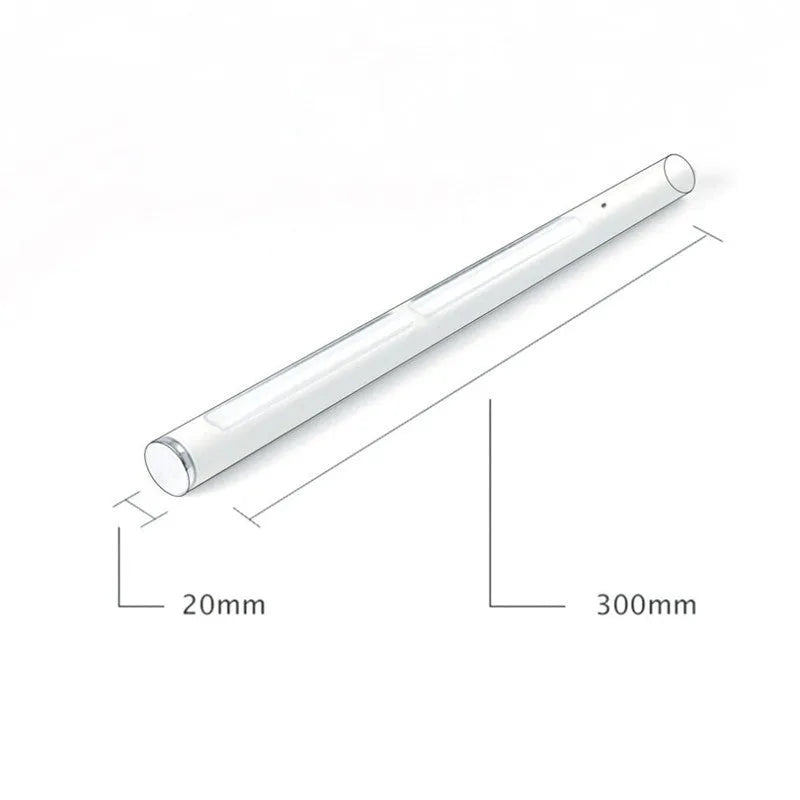 Silver handheld UV disinfection sterilisation stick, 20 x 300mm, USB rechargeable, 600mAh, 147 grams