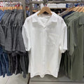 Men's modal cotton open collar shirt in cardigan style with regular sleeves