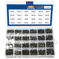 Box of small black countersunk head machine screws for laptop and electronics repair.