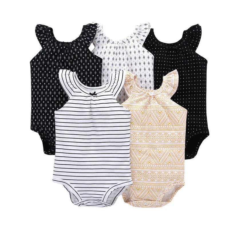 Girls' sleeveless romper jumpsuit in two colours, sizes 6M to 24M, newborn gift box set