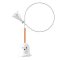 Cat toy strong suction cup cat teaser in green plastic with suction cup base on a smooth surface