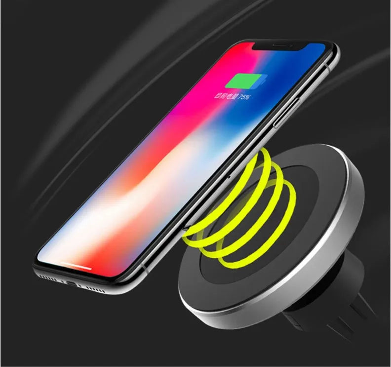 W5 car magnetic wireless charger with USB interface and QI standard, 1000mA output