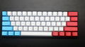 Black mechanical keycap set for 60% poker layout keyboard with five colour style options