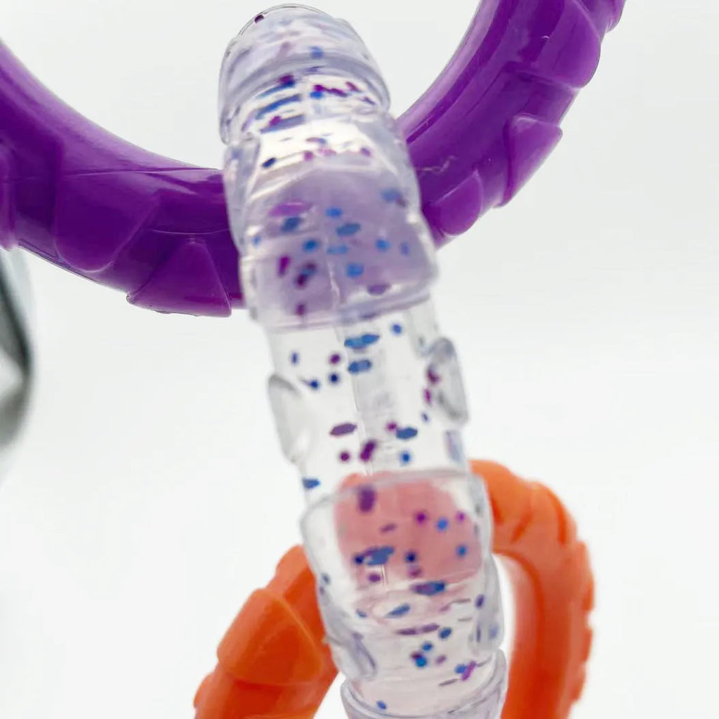 Pet dog teeth grinding interactive bite resistant toy in TPR material, 20x9 cm, in blue purple colour