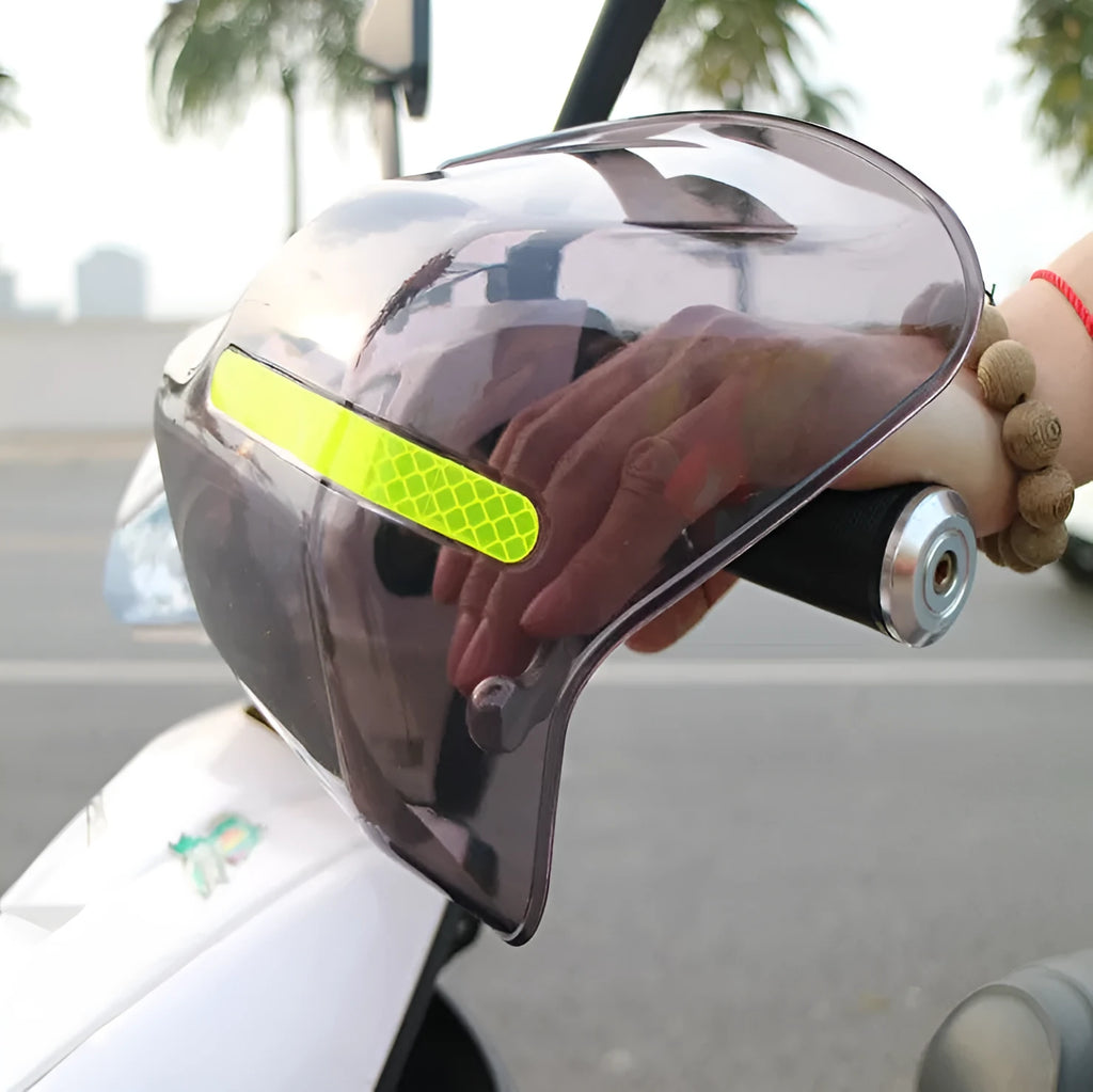 Universal windproof and rainproof windshield for electric scooter and motorcycle, 2.8mm PVC, translucent black tan