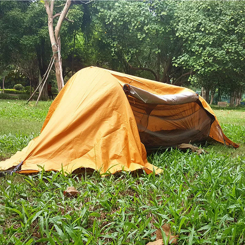 Mosquito-proof camping hammock tree net with 70D nylon body and high-density polyester net in green