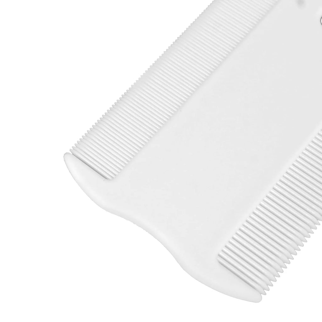 Double-sided plastic flea comb for pets measuring 5cm with dense teeth for flea removal and facial grooming