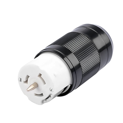 American RV 125V rear pull ring power plug with nylon housing and copper contacts
