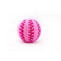 Small pink rubber pet dog toy self-hi relieving stuffy molars chew toy 5cm diameter on white background