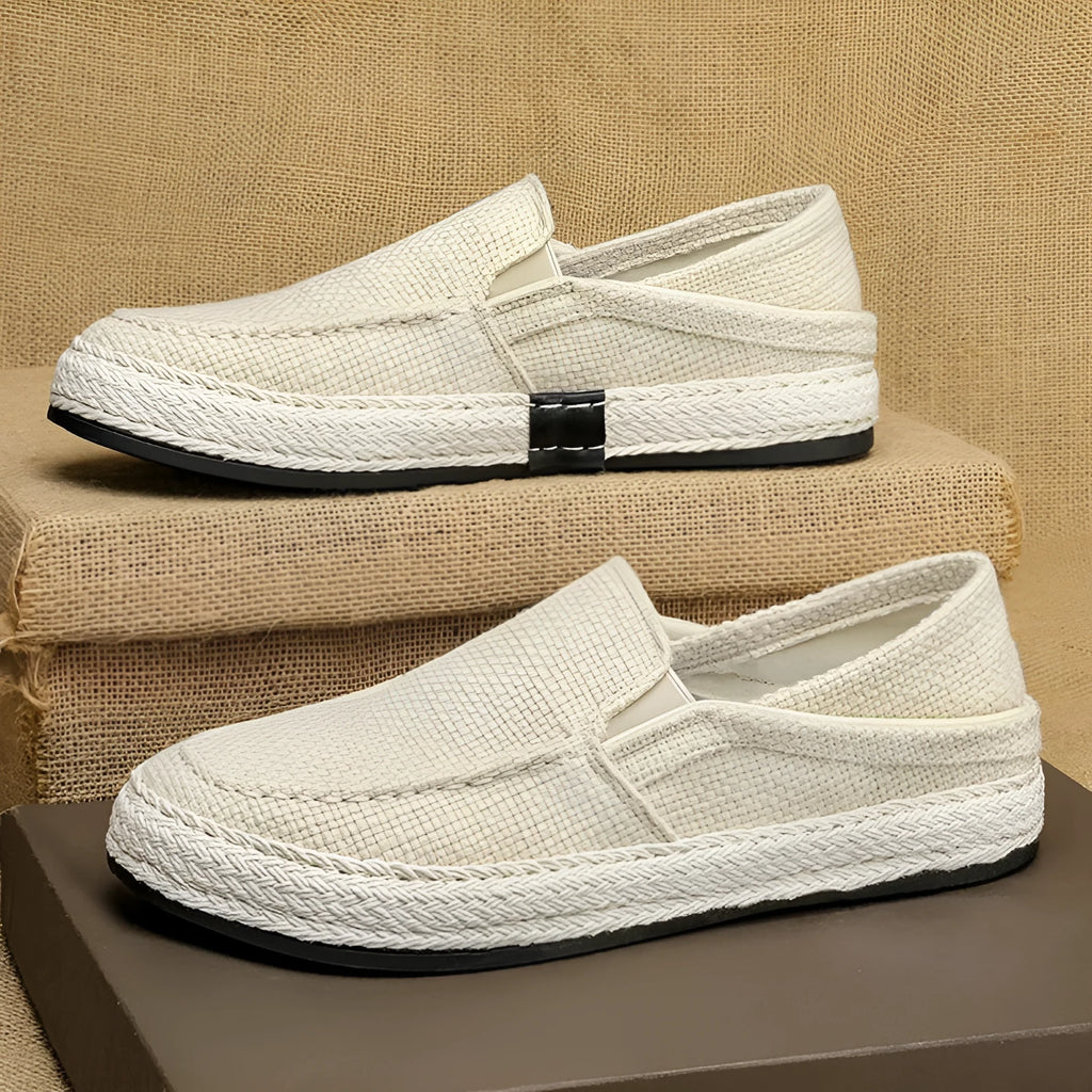 Old Beijing linen cloth shoes in 367 black, beige, and gray with flat heel and PVC rubber sole, sizes 38-44.