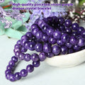 Natural charoite crystal bracelet with platinum setting showing transparent crystals