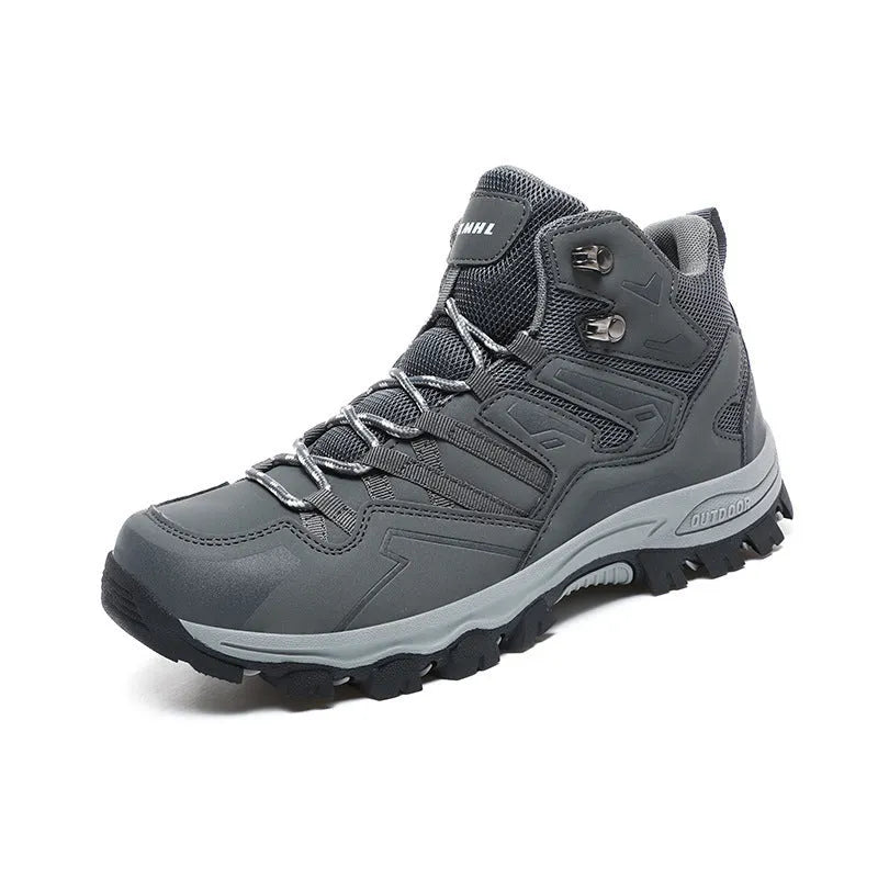 Hiking outdoor shoes sneaker with rubber sole and lace-up closure in various colours