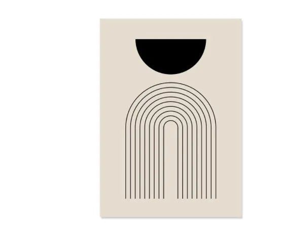 Abstract boho-style animal line art printed on a frameless canvas wall decoration.