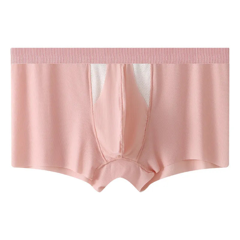Ice silk men's underwear shorts with double-layer dry wet separation in breathable nylon fabric