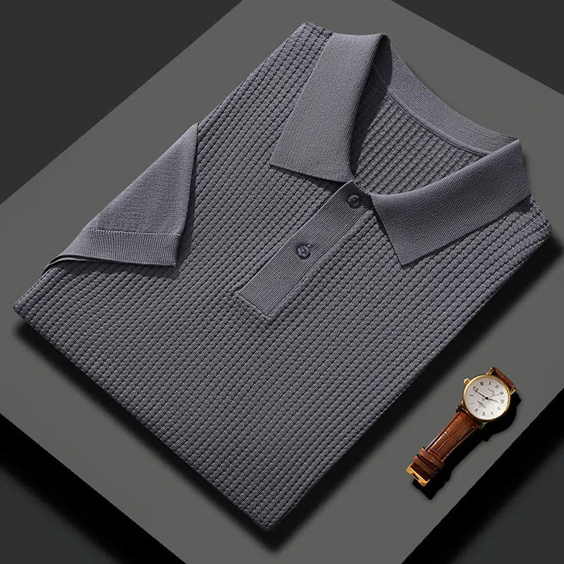 Men's solid colour mulberry silk short sleeve top in white, black, camel, or gray, sizes M to XXXL