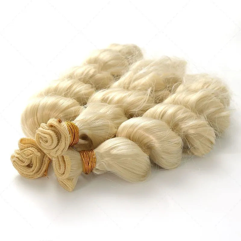Golden blonde synthetic women's wig available in 18, 20 and 22 inch lengths.
