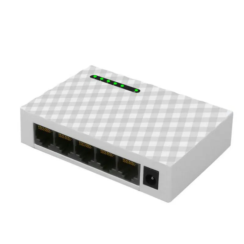 5-port Gigabit Ethernet switch, 1000Mbps network hub, black or white, EU or US plug