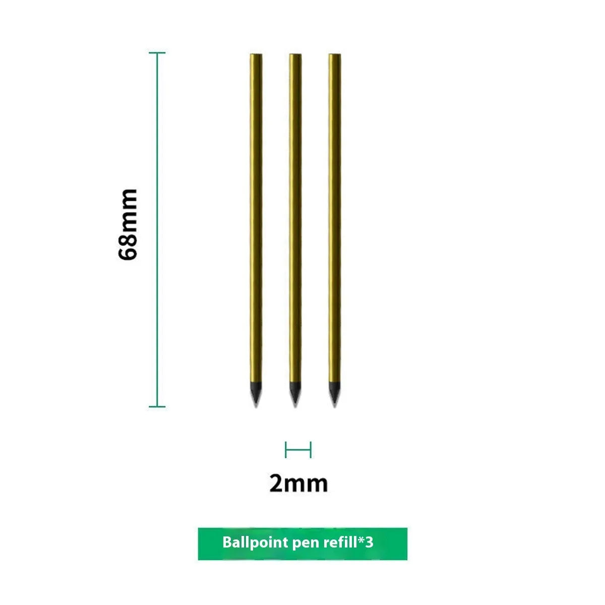 A4 loose leaf refill pad and nine metal-core pen refills for 6-hole spiral notebooks.