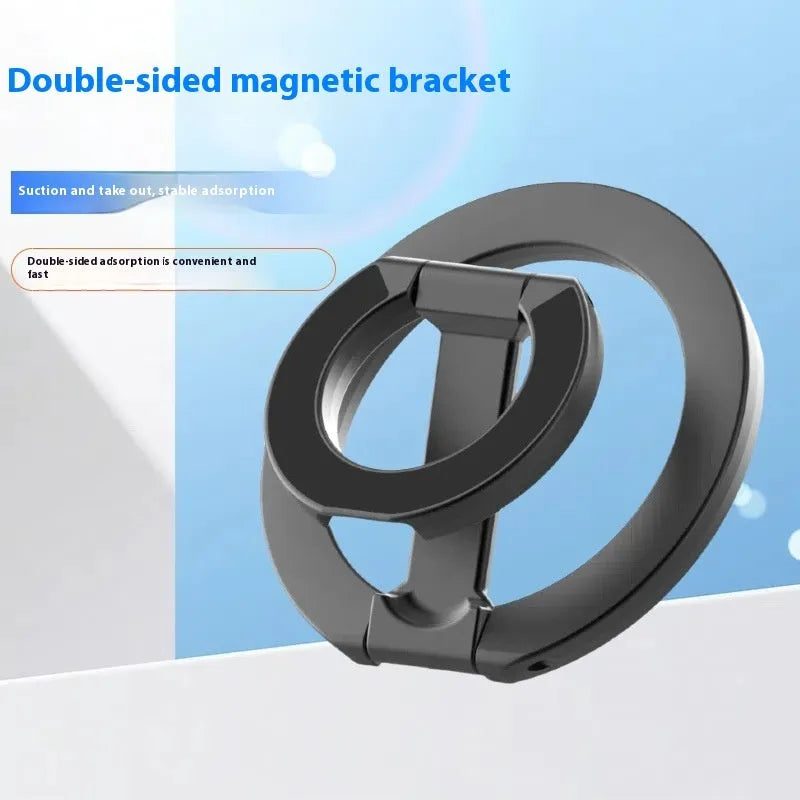 Double-sided magnetic phone holder in alloy, shown in Cold Black, Ivory White, Dark Night Purple and Yuefeng Blue