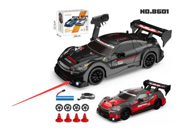 RC drift remote control car in GTR red/black colour with 2.4G control and adjustable light