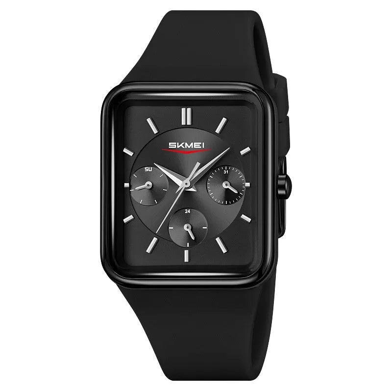Square waterproof watch for girls with silicone strap in five colour options.