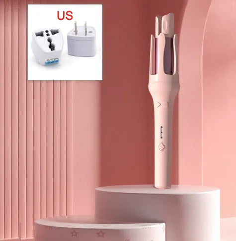 32mm automatic hair curler in white or chigo colours with pink, purple, beige, or green accents