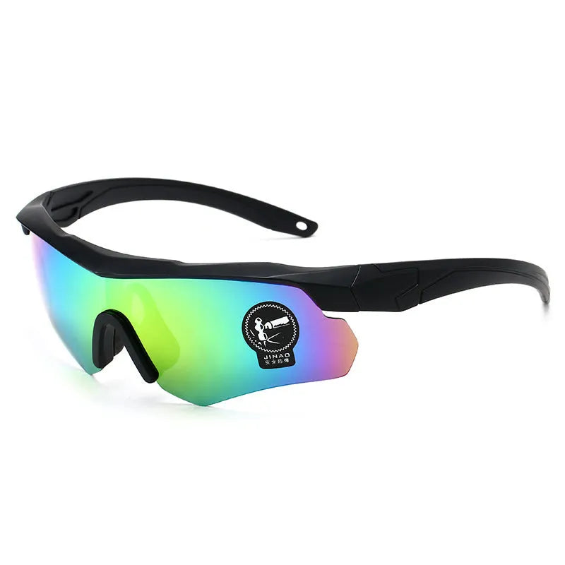 Outdoor cycling sports goggles with semi-rimless PC frame for wind and dust protection