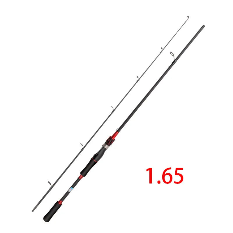 1.8m carbon fibreglass long-range fishing rod in blue on beach for sea surf casting, two-section design