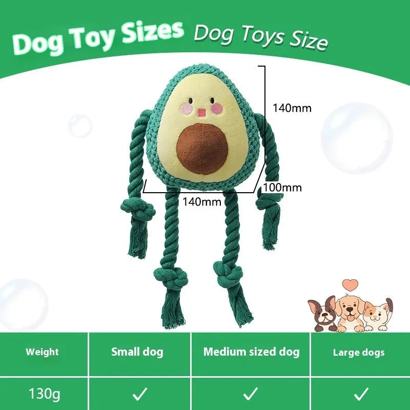 Green 14cm interactive plush dog toy with sound and bendable bite-resistant shape for big dogs