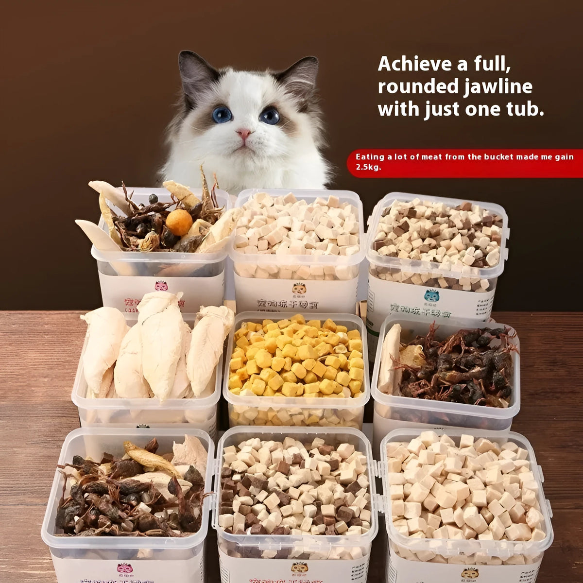 500g barrel of cat training snacks in chicken, liver, egg yolk and fish recipe options